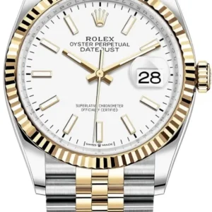 Rolex Datejust 36 Steel & Yellow Gold White Dial Women's Watch M126233-0019