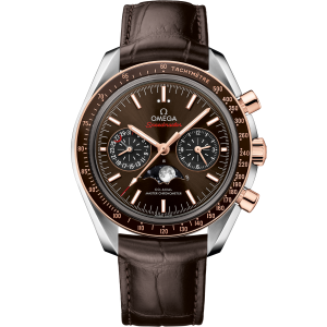 Speedmaster MoonPhase 44.25 mm Steel ‑ Sedna Gold Leather Strap