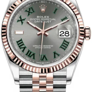 Rolex Datejust 36 Steel & Everose Gold Slate Roman Dial Women's Watch M126231-0029