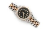 ICED OUT ROLEX DATEJUST 36MM TWO TONE BLACK DIAL AUTOMATIC WATCH 16.00CT - Image 4