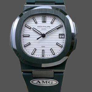 Patek Philippe Nautilus Green Rubber White Dial 5711 40MM Watch