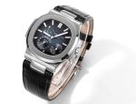 Patek Philippe Nautilus Moon Phases Rose & White Gold Slate Blue Sunburst 5712GR 001 - Image 4