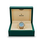 Rolex Day-Date 128348RBR Yellow Gold Diamond Bezel Turquoise Diamond Dial - Image 6