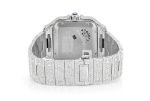CARTIER WATCH DIAMOND FULL ICED MOISSANITE 40MM STEEL WHITE ROMAN DIAL - Image 3