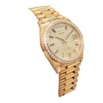 Rolex Day-Date Yellow Gold Diamond-Paved Dial Diamond Bezel Women's Watch M128348RBR-0030 - Image 5