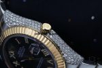 Rolex Datejust Iced out 41MM Stainless Steel and Yellow Gold Custom VVS Moissanite Grey Roman Dial - Image 3