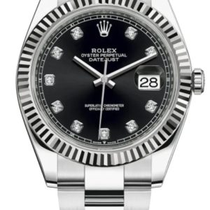 Rolex Datejust 41 Black Diamond Dial Men's Watch M126334-0011