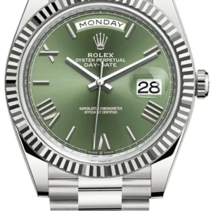 Rolex Day-Date 40 18K White Gold Olive Green Dial Men's Watch M228239-0033