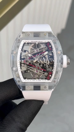 RM38-02 Richard Mille Tourbillon Movement Edition Crystal White Rubber Strap - Image 2