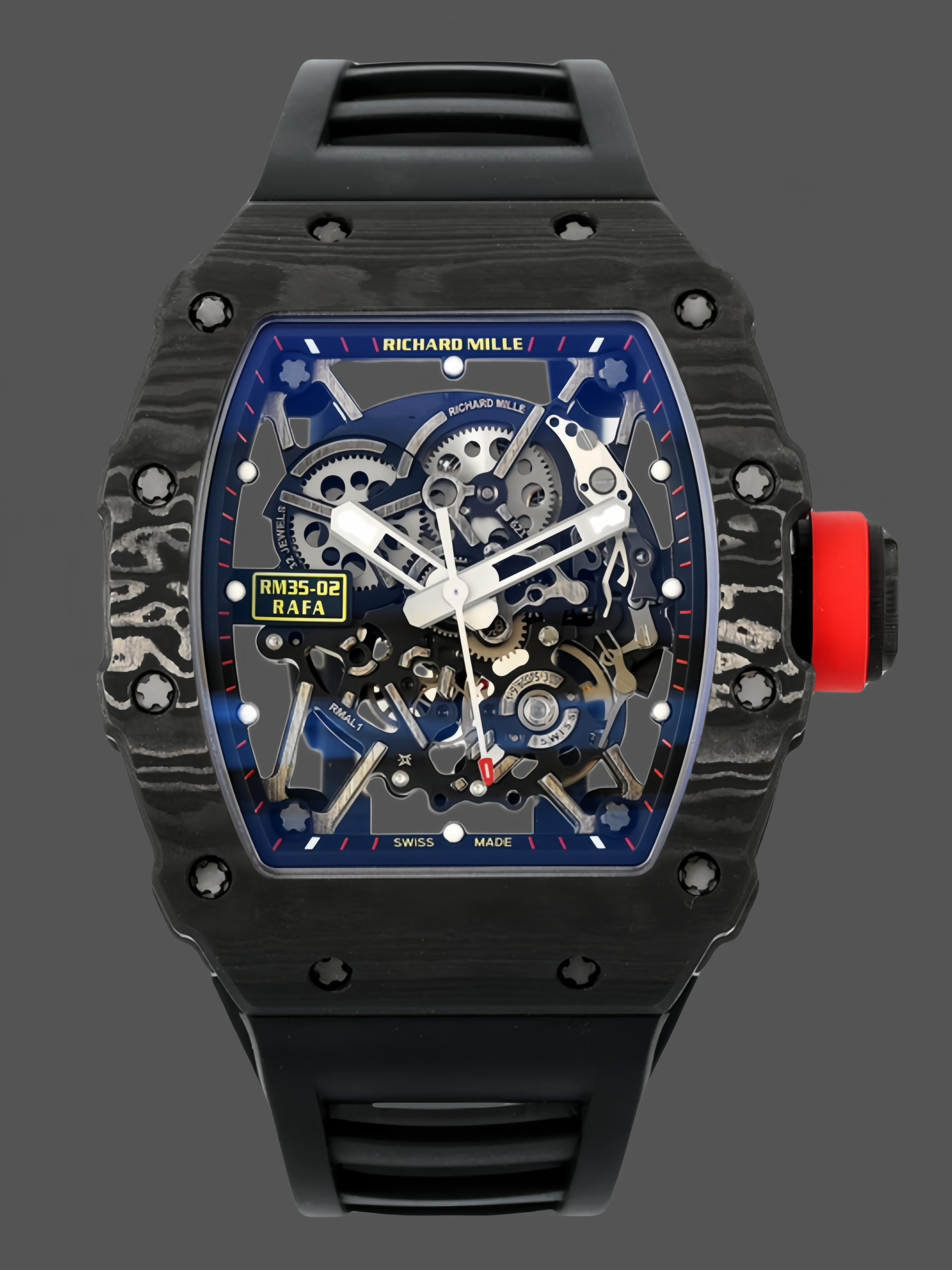 C5B3E60E-2EE2-3CF5-BF5A-EC285C0C573B Richard Mille Rafael Nadal NTPT Carbon RM Black Rubber Strap RM035-02 - Image 1