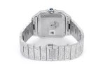 CARTIER WATCH BUST DOWN SANTOS DE 40MM STEEL FULL ICED VVS MOISSANITE BLUE ROMAN DIAL - Image 4
