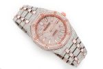 AUDEMARS PIGUET DIAMOND ROYAL OAK 41MM TWO TONE BAGUETTE FULL ICED VVS MOISSANITE WATCH - Image 2