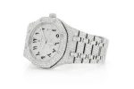 AUDEMARS PIGUET ICED OUT ROYAL OAK 41MM STAINLESS STEEL HEBREW DIAL SILVER VVS MOISSANITE WATCH - Image 2