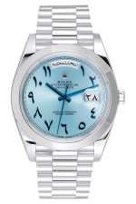 Rolex Day-Date President 40 Ice Blue Arabic Dial Platinum Watch 228206
