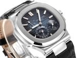 Patek Philippe Nautilus Moon Phases Rose & White Gold Slate Blue Sunburst 5712GR 001 - Image 3