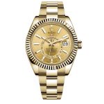Rolex Sky-Dweller Champagne Dial, 18kt Yellow Gold Watch 326938-0003