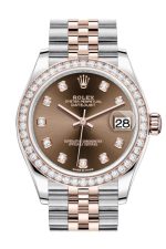 Rolex Datejust 31 Chocolate Diamonds Dial Diamond Bezel Rose Gold Two Tone Jubilee Watch 278381RBR 278381 - Image 5