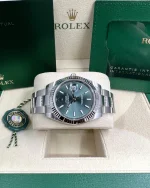 Rolex Datejust 41'Mint Green' 126334 Steel & White Gold - Image 6