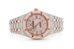 AUDEMARS PIGUET DIAMOND ROYAL OAK 41MM TWO TONE BAGUETTE FULL ICED VVS MOISSANITE WATCH