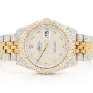 ROLEX Oyster Perpetual Diamond Datejust 41MM two-tone gold full iced moissanite 19.30CT