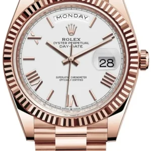 Rolex Day-Date 40 18K Everose Gold White Dial Men's Watch M228235-0032