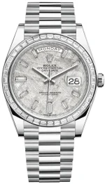 Rolex Day-Date 40 Platinum Meteorite Diamond Dial Diamond Bezel Men's Watch M228396TBR-0027 - Image 14