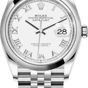 Rolex Datejust 36 Stainless Steel White Roman Dial Women's Watch M126200-0007