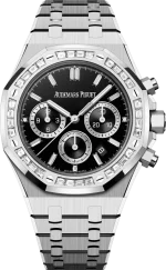 AP Royal Oak Diamond Set Steel Watch 41mm Black Dial