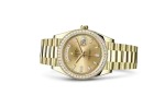 Rolex Day-Date 228348RBR Yellow Gold Diamond Bezel Champagne Diamond Dial - Image 3