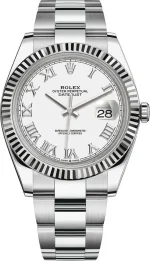Rolex Datejust 41 Stainless Steel White Roman Dial Men's Watch M126334-0023