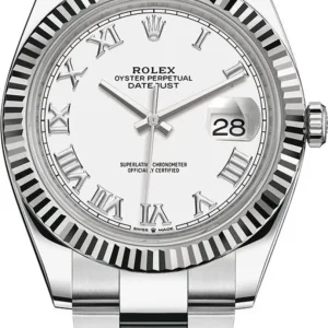 Rolex Datejust 41 Stainless Steel White Roman Dial Men's Watch M126334-0023