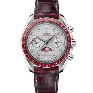 Speedmaster MoonPhase 44.25 mm platinum leather strap