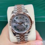 Rolex Datejust 41 Steel and Everose Gold Wimbledon Green Dial Jubilee Men's Watch M126331-0016 - Image 3