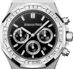AP Royal Oak Diamond Set Steel Watch 41mm Black Dial - Image 4