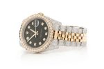 ROLEX WITH DIAMONDS 36MM TWO-TONE BLACK DIAL MOISSANITE 14.60CT - Image 2