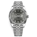 Rolex DateJust 41 Rhodium Diamond Dial 126334 Steel & 18k White Gold