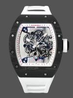 Richard Miller RM 055 RMUL2 NTPT Carbon Fiber White Rubber Strap