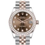 Rolex Datejust 31 Chocolate Diamonds Dial Diamond Bezel Rose Gold Two Tone Jubilee Watch 278381RBR 278381 - Image 6